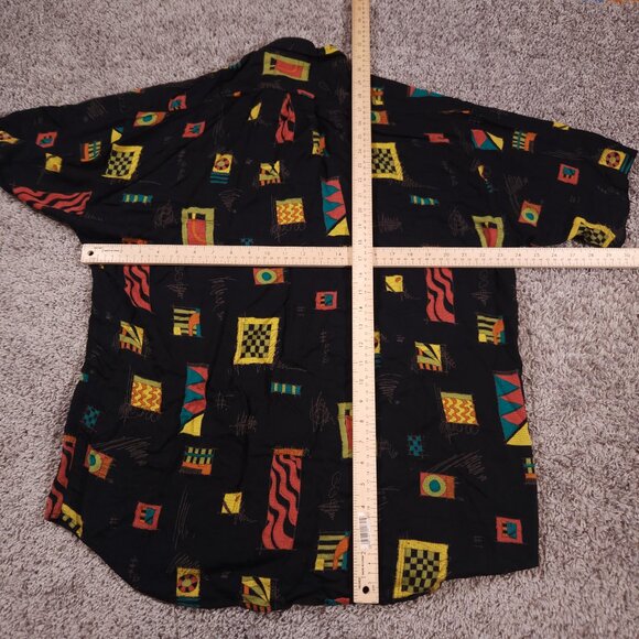 Haupt Short Sleeve Button Shirt Mens 42-L 16.5 Abstract Geometric Artsy - Picture 3 of 16